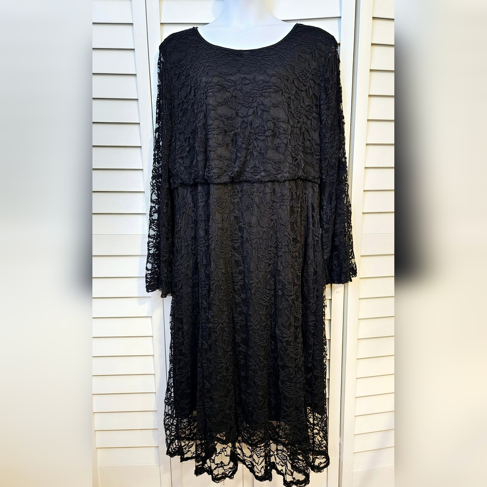 NWT Bloomchic Women's 28 Black Lace Dress Open Arm Halloween Costumes Goth Witch